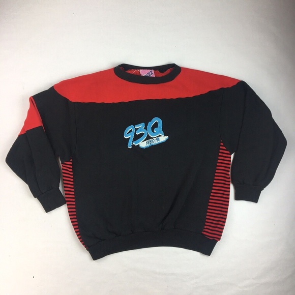 Vintage 80s FM 93Q Houston Radio 1980s Top 40 KKBQ The Bizz Sweatshirt Small - Picture 8 of 8